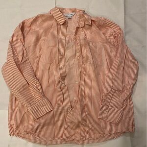 Old Navy Women’s Casual Striped Button-Down Shirt - Red